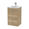[BFPF1801G] Winshill Contemporary 2 Door Floor Standing Vanity Unit with Curved Basin - Choice of Size and Colour - Cutout