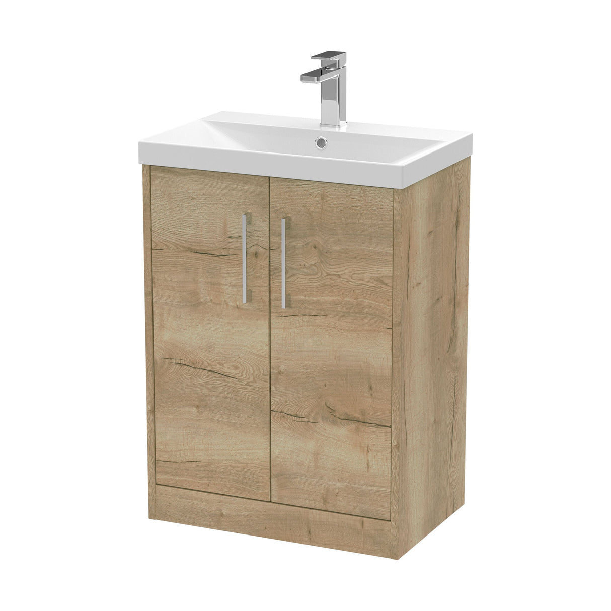 [BFPF1803D] Winshill Contemporary 2 Door Floor Standing Vanity Unit with Thin Edge Basin - Choice of Size and Colour - Cutout