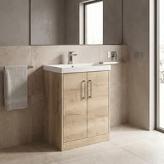 [BFPF1803D] Winshill Contemporary 2 Door Floor Standing Vanity Unit with Thin Edge Basin - Choice of Size and Colour