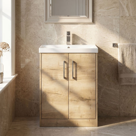 [BFPF1803D] Winshill Contemporary 2 Door Floor Standing Vanity Unit with Thin Edge Basin - Choice of Size and Colour - Silo