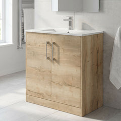 [BFPF1805B] Winshill Contemporary 2 Door Floor Standing Vanity Unit with Minimalist Basin - Choice of Size and Colour