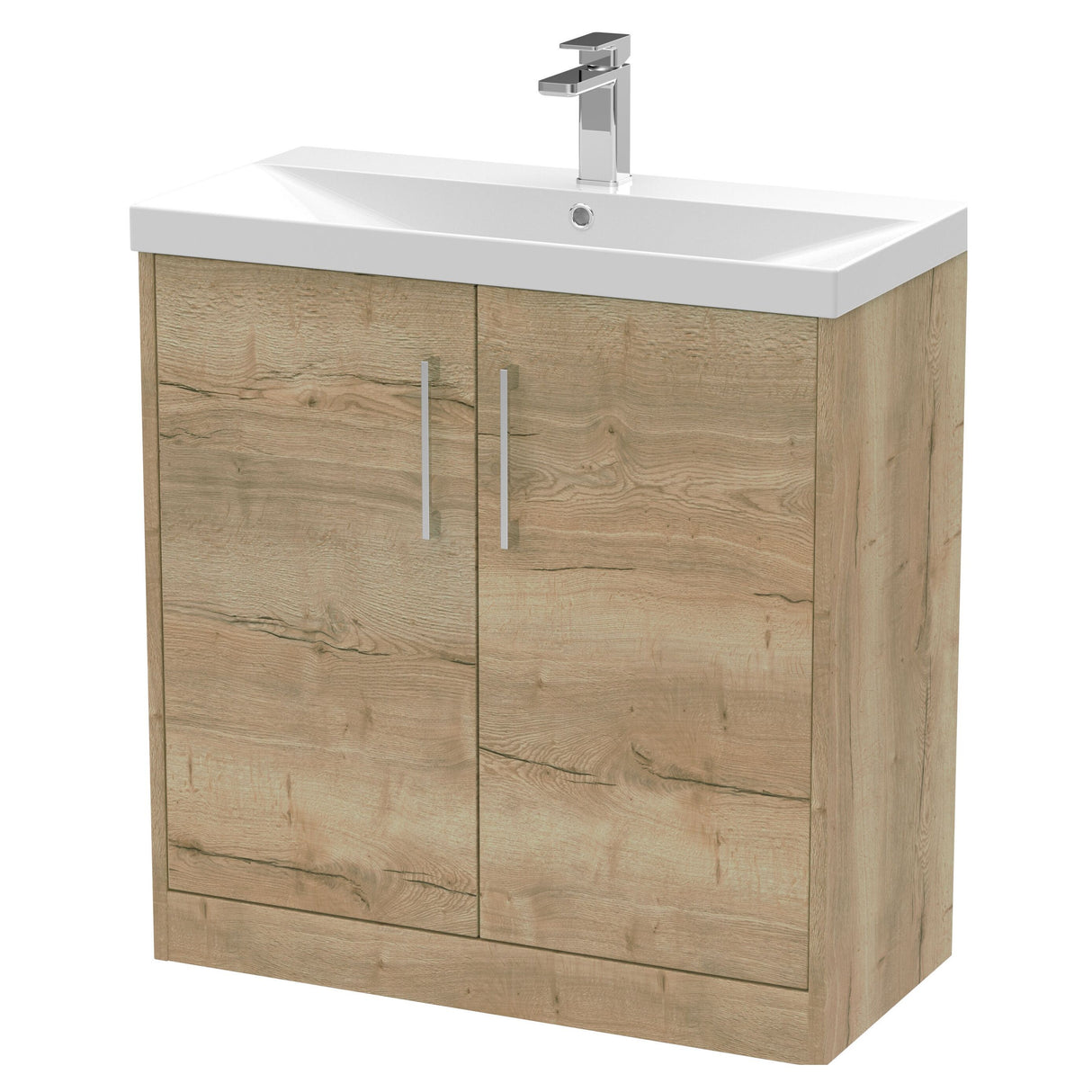 [BFPF1805D] Winshill Contemporary 2 Door Floor Standing Vanity Unit with Thin Edge Basin - Choice of Size and Colour - Cutout