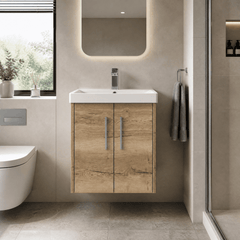 [BFPF1821D] Winshill Contemporary 2 Door Wall Hung Vanity Unit with Thin Edge Basin - Choice of Size and Colour