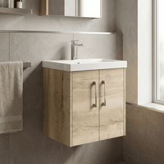 [BFPF1821D] Winshill Contemporary 2 Door Wall Hung Vanity Unit with Thin Edge Basin - Choice of Size and Colour
