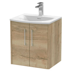 [BFPF1821G] Winshill Contemporary 2 Door Wall Hung Vanity Unit with Curved Basin - Choice of Size and Colour - Cutout