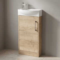 [BFPF1821R] Winshill Contemporary 1 Door Floor Standing Cloakroom Vanity Unit with Basin - Choice of Orientation and Colour