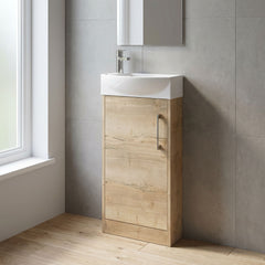 [BFPF1821R] Winshill Contemporary 1 Door Floor Standing Cloakroom Vanity Unit with Basin - Choice of Orientation and Colour