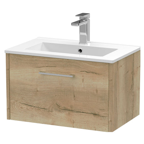 [BFPF1822B] Winshill Wall Hung 1 Drawer Vanity Unit with 1 Tap Hole Minimalist Basin, Choice of Size and Colour - Cutout