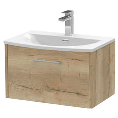 [BFPF1822G] Winshill Contemporary 1 Drawer Wall Hung Vanity Unit with Curved Basin, Choice of Size and Colour - Cutout