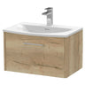 [BFPF1822G] Winshill Contemporary 1 Drawer Wall Hung Vanity Unit with Curved Basin, Choice of Size and Colour - Cutout