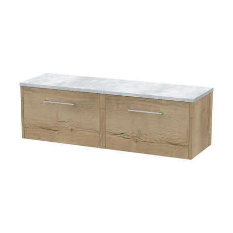 [BFPF1822LBG2] Winshill Contemporary Wall Hung Vanity Unit with Laminate Worktop, Light Oak, 1200mm - Cutout