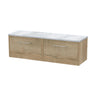 [BFPF1822LBG2] Winshill Contemporary 2 Drawer Wall Hung Vanity Unit with Bellato Grey Laminate Worktop - Choice of Colour - Cutout