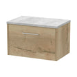[BFPF1822LBG] Winshill Contemporary 1 Drawer Wall Hung Vanity Unit with Laminate Worktop, Light Oak, 600mm - Cutout