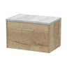 [BFPF1822LBG] Winshill Contemporary 1 Drawer Wall Hung Vanity Unit with Bellato Grey Laminate Worktop - Choice of Size and Colour - Cutout