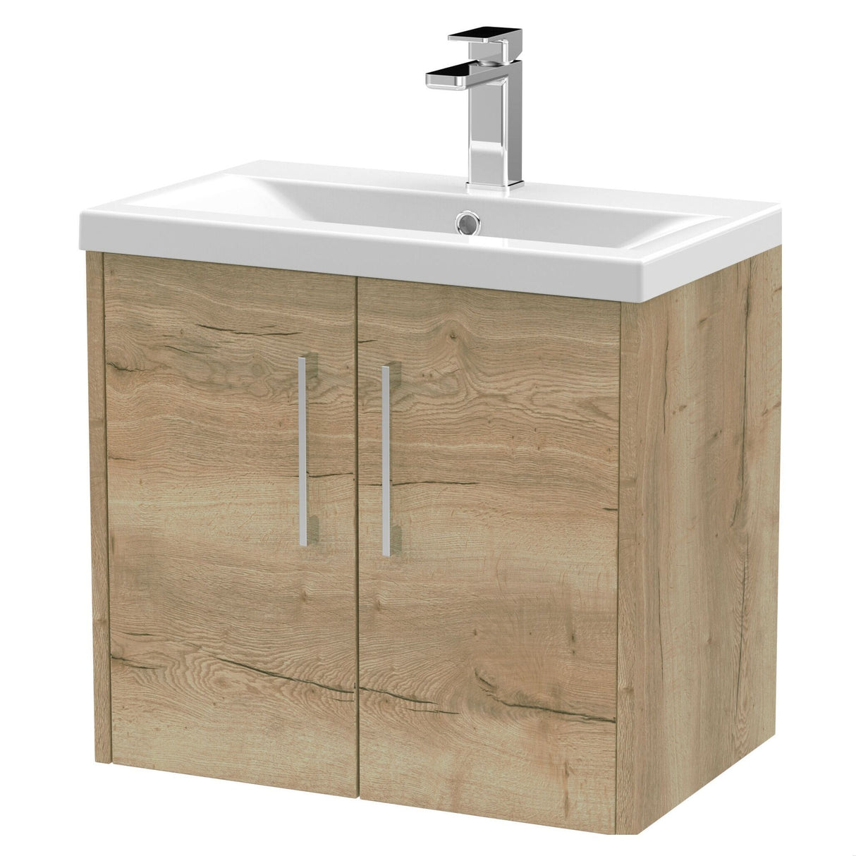 [BFPF1823A] Winshill Contemporary 2 Door Wall Hung Vanity Unit with Mid-Edge Basin - Choice of Size and Colour - Cutout