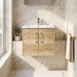[BFPF1823B] Winshill Contemporary 2 Door Wall Hung Vanity Unit with Minimalist Basin - Choice of Size and Colour - Silo