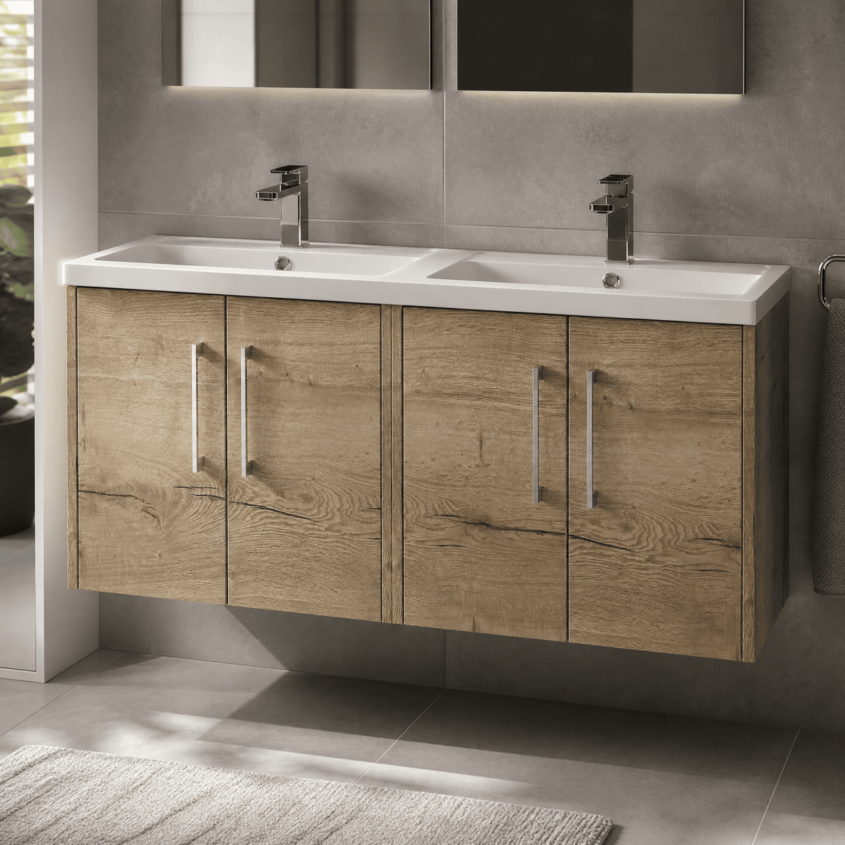 [BFPF1823C] Winshill Contemporary 4 Door 1200mm Wall Hung Vanity Unit with Thin Edge Basin - Choice of Colour