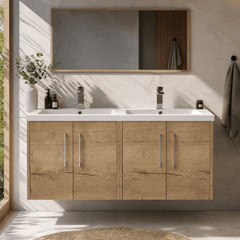[BFPF1823C] Winshill Contemporary 4 Door 1200mm Wall Hung Vanity Unit with Thin Edge Basin - Choice of Colour - Silo