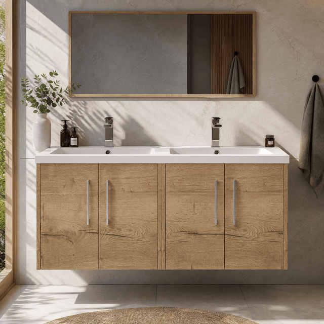 [BFPF1823C] Winshill Contemporary 4 Door 1200mm Wall Hung Vanity Unit with Thin Edge Basin - Choice of Colour - Silo