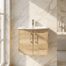 [BFPF1823G] Winshill Contemporary 2 Door Wall Hung Vanity Unit with Curved Basin - Choice of Size and Colour - Silo