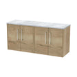 [BFPF1823LBG2] Winshill Contemporary Wall Hung Vanity Unit with Laminate Worktop, Light Oak, 1200mm - Cutout