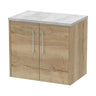 [BFPF1823LBG] Winshill Contemporary 2 Door Wall Hung Vanity Unit with Bellato Grey Laminate Worktop - Choice of Colour - Cutout