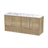 [BFPF1823LCM2] Winshill Contemporary 2 Door Wall Hung Vanity Unit with Carrera Marble Laminate Worktop - Choice of Colour - Cutout