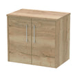 [BFPF1823W] Winshill Contemporary 2 Door Wall Hung Vanity Unit with Worktop, Light Oak, 600mm - Cutout