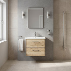 [BFPF1824D] Winshill Contemporary 2 Drawer Wall Hung Vanity Unit with Thin Edge Basin - Choice of Size and Colour