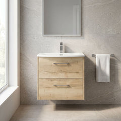 [BFPF1824G] Winshill Contemporary 2 Drawer Wall Hung Vanity Unit with Curved Basin, Choice of Colour