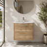 [BFPF1824G] Winshill Contemporary 2 Drawer Wall Hung Vanity Unit with Curved Basin, Choice of Colour - Silo