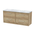 [BFPF1824LBG2] Winshill Contemporary 4 Drawer Wall Hung Vanity Unit with Laminate Worktop, Light Oak, 1200mm - Cutout