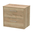 [BFPF1824W] Winshill Contemporary 2 Drawer Wall Hung Vanity Unit with Worktop, Light Oak, 600mm - Cutout