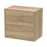 [BFPF1824W] Winshill Contemporary 2 Drawer Wall Hung Vanity Unit with Worktop - Choice of Size and Colour - Cutout