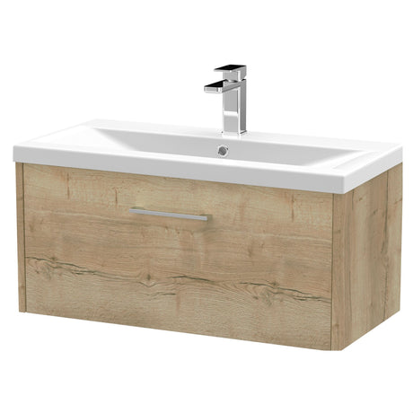 [BFPF1825A] Winshill Contemporary 1 Drawer Wall Hung Vanity Unit with Mid-Edge Basin - Choice of Size and Colour - Cutout