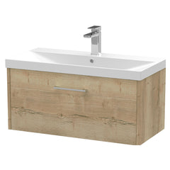 [BFPF1825D] Winshill Contemporary 1 Drawer Wall Hung Vanity Unit with Thin Edge Basin - Choice of Size and Colour - Cutout