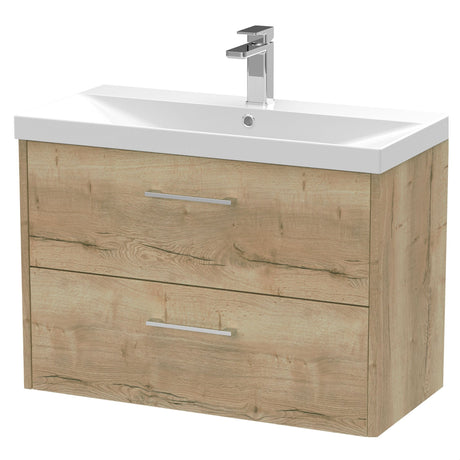 [BFPF1826D] Winshill Contemporary 2 Drawer Wall Hung Vanity Unit with Thin Edge Basin - Choice of Size and Colour - Cutout