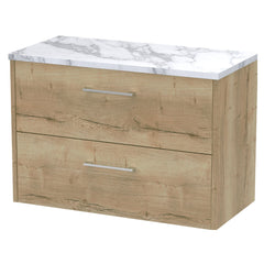 [BFPF1826LCM] Winshill Contemporary 2 Drawer Wall Hung Vanity Unit with Laminate Worktop, 800mm, Choice of Colour - Cutout