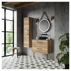 [BFPF1826W] Winshill Contemporary 2 Drawer Wall Hung Vanity Unit with Worktop - Choice of Size and Colour - Cutout
