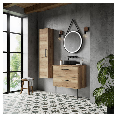 [BFPF1826W] Winshill Contemporary 2 Drawer Wall Hung Vanity Unit with Worktop - Choice of Size and Colour - Cutout