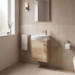 [BFPF1861L] Winshill Contemporary 1 Door Wall Hung Cloakroom Vanity Unit with Basin - Choice of Orientation and Colour