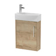 [BFPF1861R] Winshill Contemporary 1 Door Right-Hand Wall Hung Cloakroom Vanity Unit with Basin, Light Oak, 440mm - Cutout
