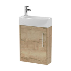 [BFPF1861R] Winshill Contemporary 1 Door Wall Hung Cloakroom Vanity Unit with Basin - Choice of Orientation and Colour - Cutout