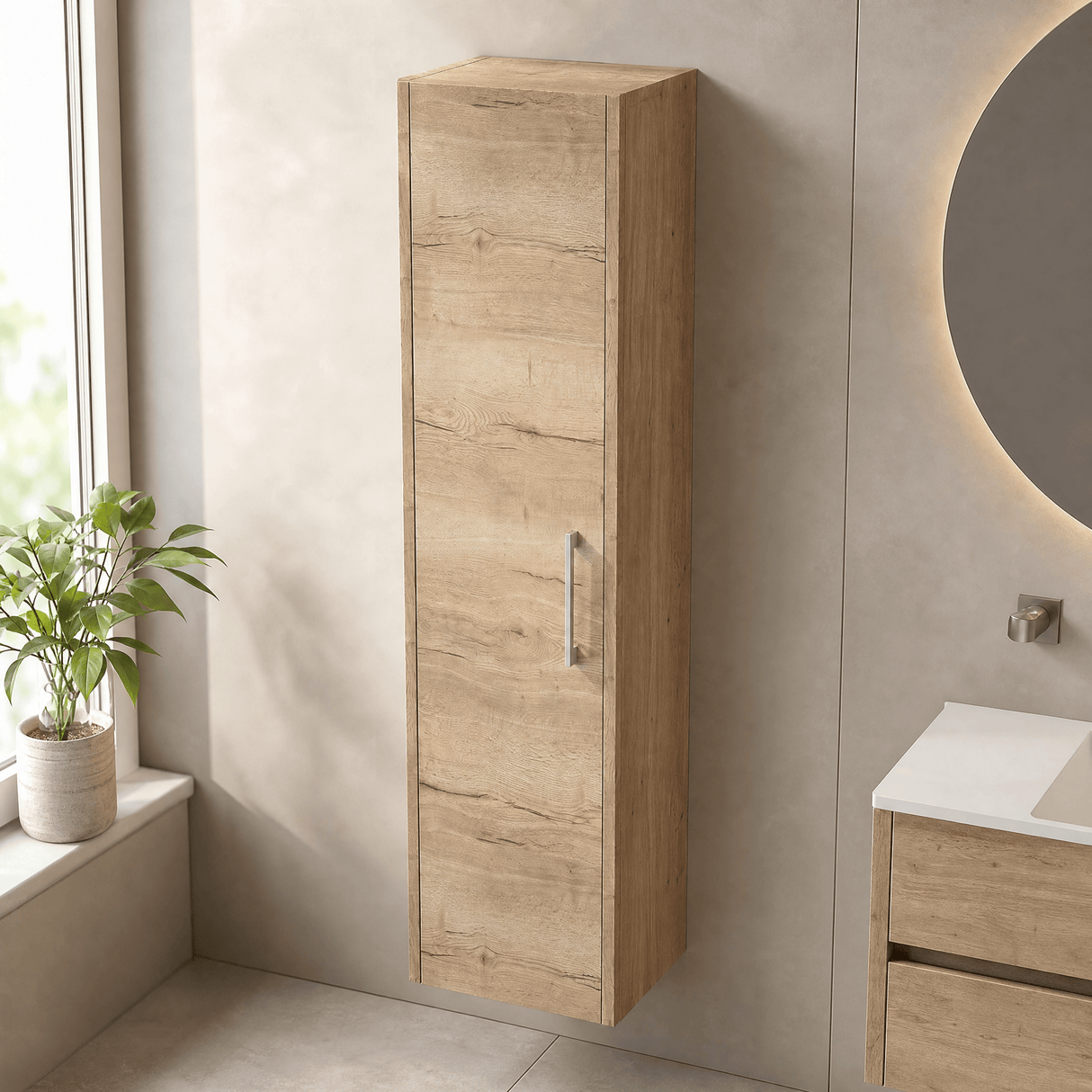 [BFPF1861] Winshill Wall Hung 1 Door Tall Cabinet, 350mm, Choice of Colour