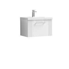 [BFPF194D] Belvide Retro Partial Fluted 1 Drawer Wall Hung Vanity Basin Unit with Thin-Edge Basin, Choice of Size and Colour - Cutout