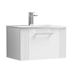 [BFPF194G] Belvide Retro Partial Fluted 1 Drawer Wall Hung Vanity Basin Unit with Curved Basin, Choice of Size and Colour - Cutout