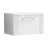 [BFPF194LSW] Belvide Retro Partial Fluted 1 Drawer Wall Hung Vanity Unit with Sparkling White Laminate Worktop, Choice of Size and Colour - Cutout