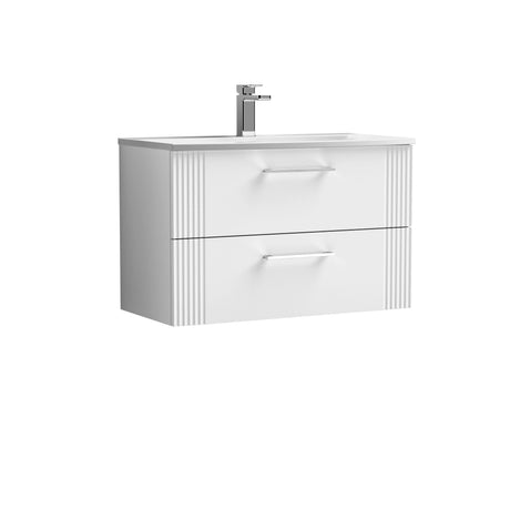 [BFPF195G] Belvide Retro Partial Fluted 2 Drawer Wall Hung Vanity Basin Unit with Curved Basin, Choice of Size and Colour - Cutout