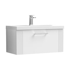 [BFPF196A] Belvide Partial Fluted 1 Drawer Wall Hung Vanity Unit with Mid-Edge 1 Tap Hole Ceramic Basin - Cutout