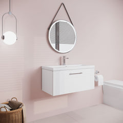 [BFPF196A] Belvide Partial Fluted 1 Drawer Wall Hung Vanity Unit with Mid-Edge 1 Tap Hole Ceramic Basin - Lifestyle 3